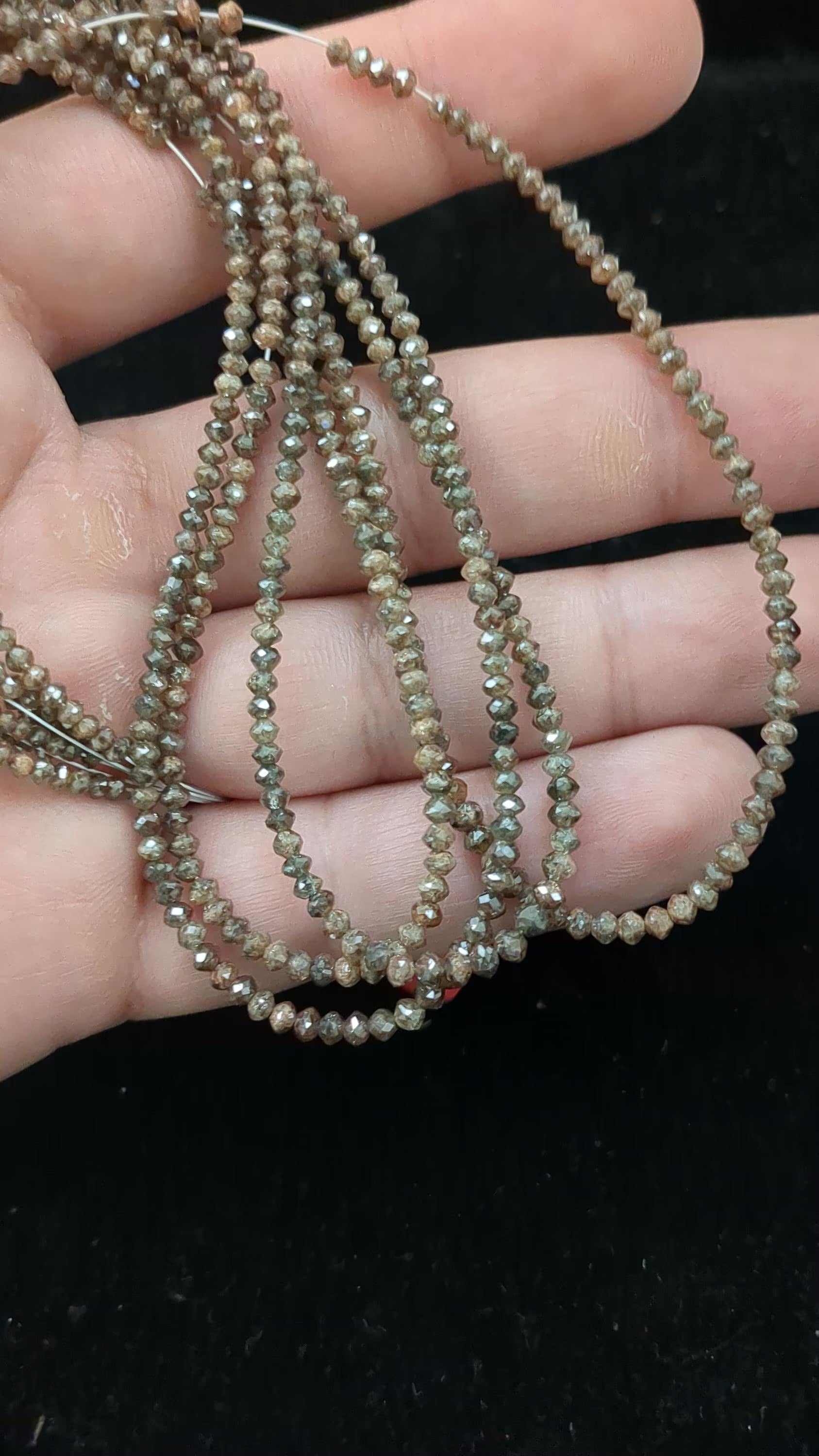 15 inch Strand Red Champagne Diamond Beads Natural Faceted Beads