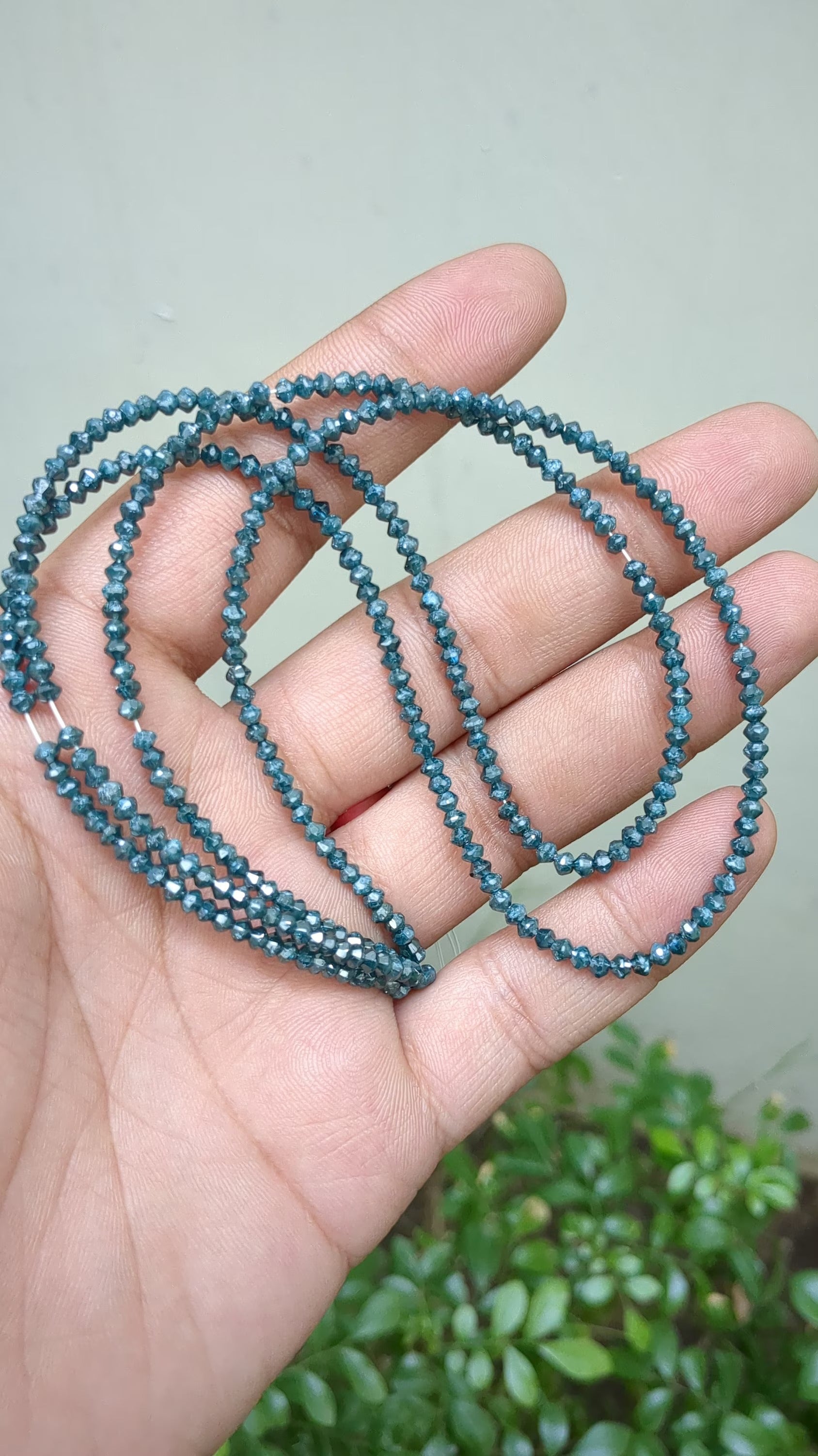 AAA+ Quality 15 Inch Natural Blue Diamond Beads Jewellery making 3 mm