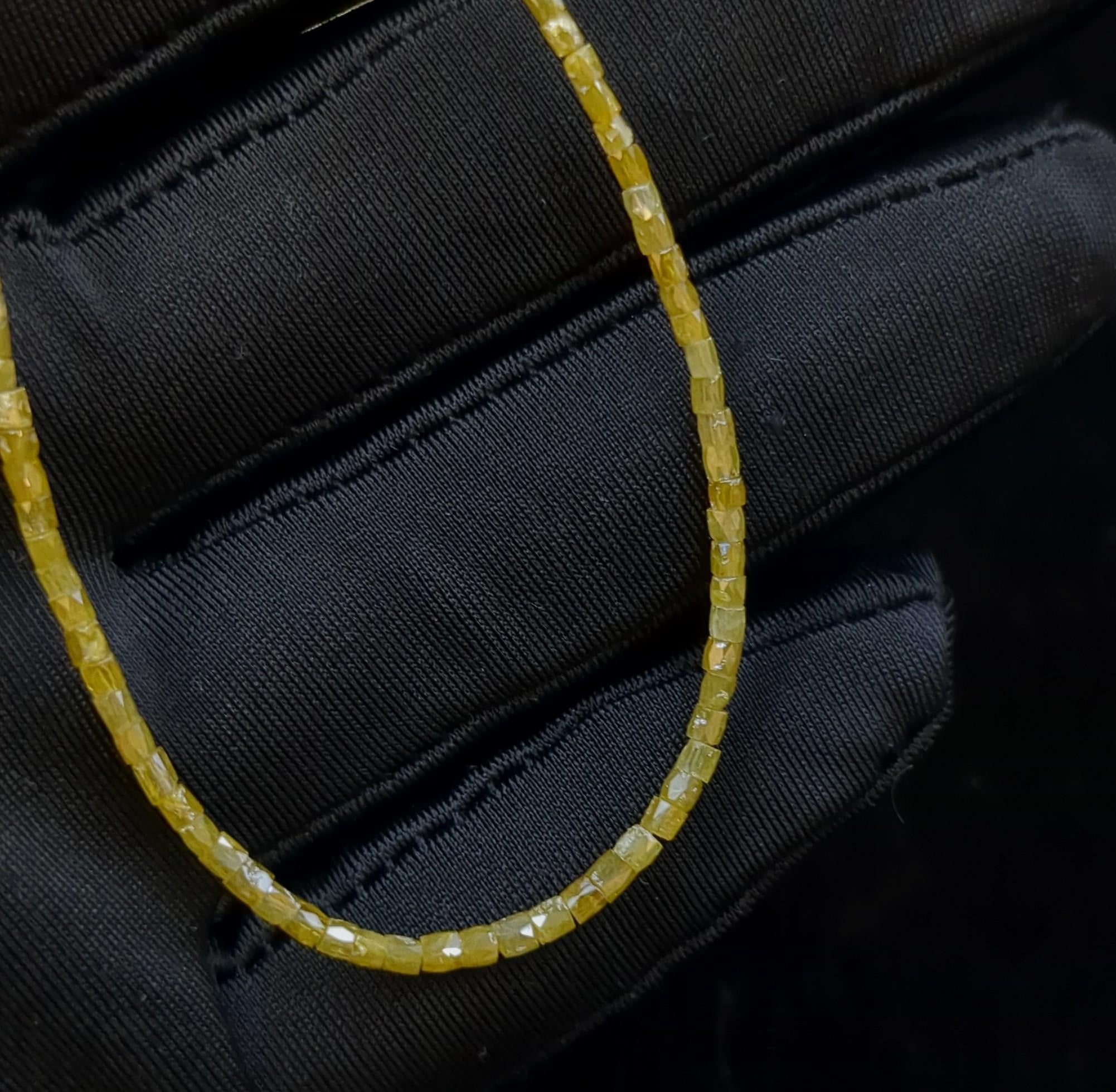 AAA+ 15 Inch Strand Beads Grade Natural Faceted Yellow Diamond Tube Beads