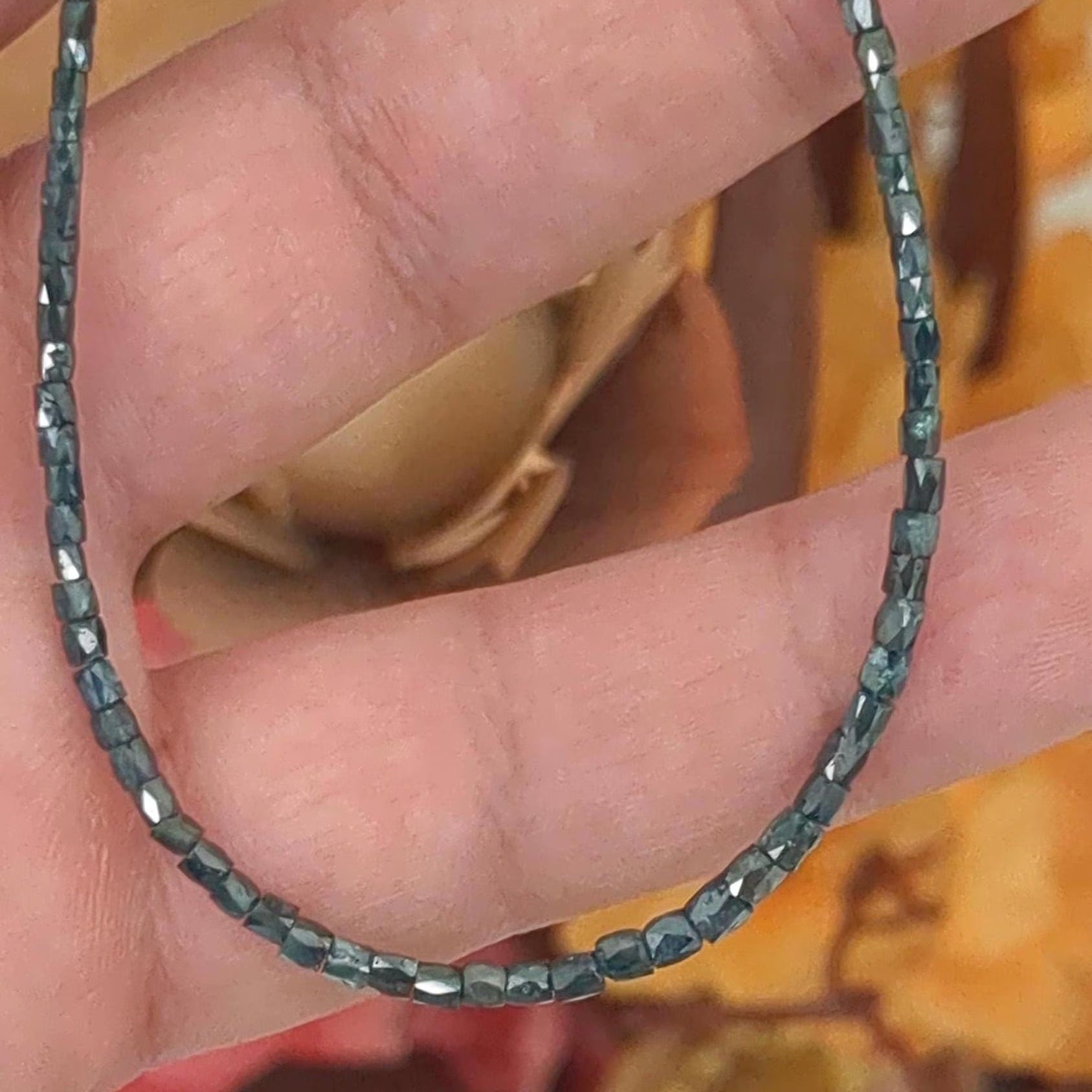 15 Inch AAA Grade Strand Faceted Blue Natural Diamond Tube Beads