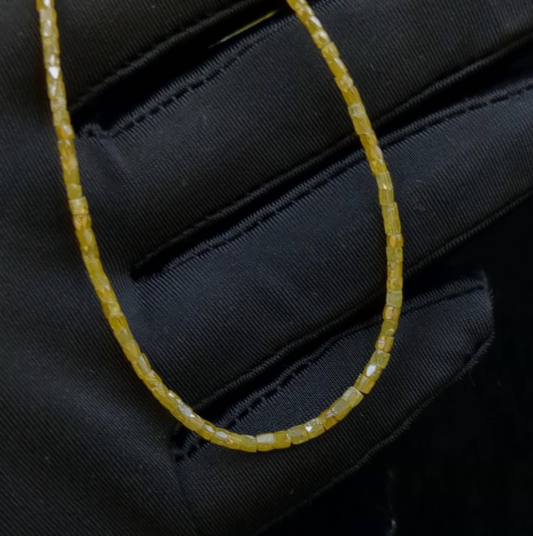 AAA+ 15 Inch Strand Beads Grade Natural Faceted Yellow Diamond Tube Beads