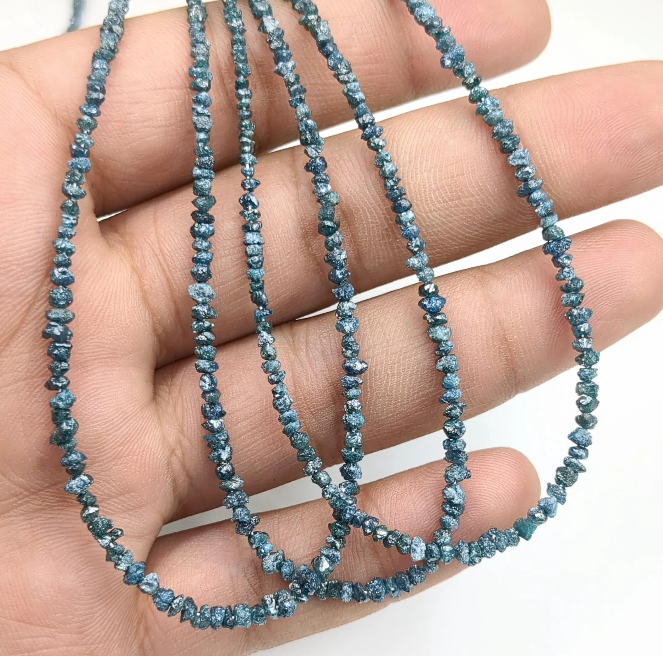 AAA Blue Uncut Diamond Beads Raw Rough Nuggets Diamond beads 2-3mm
