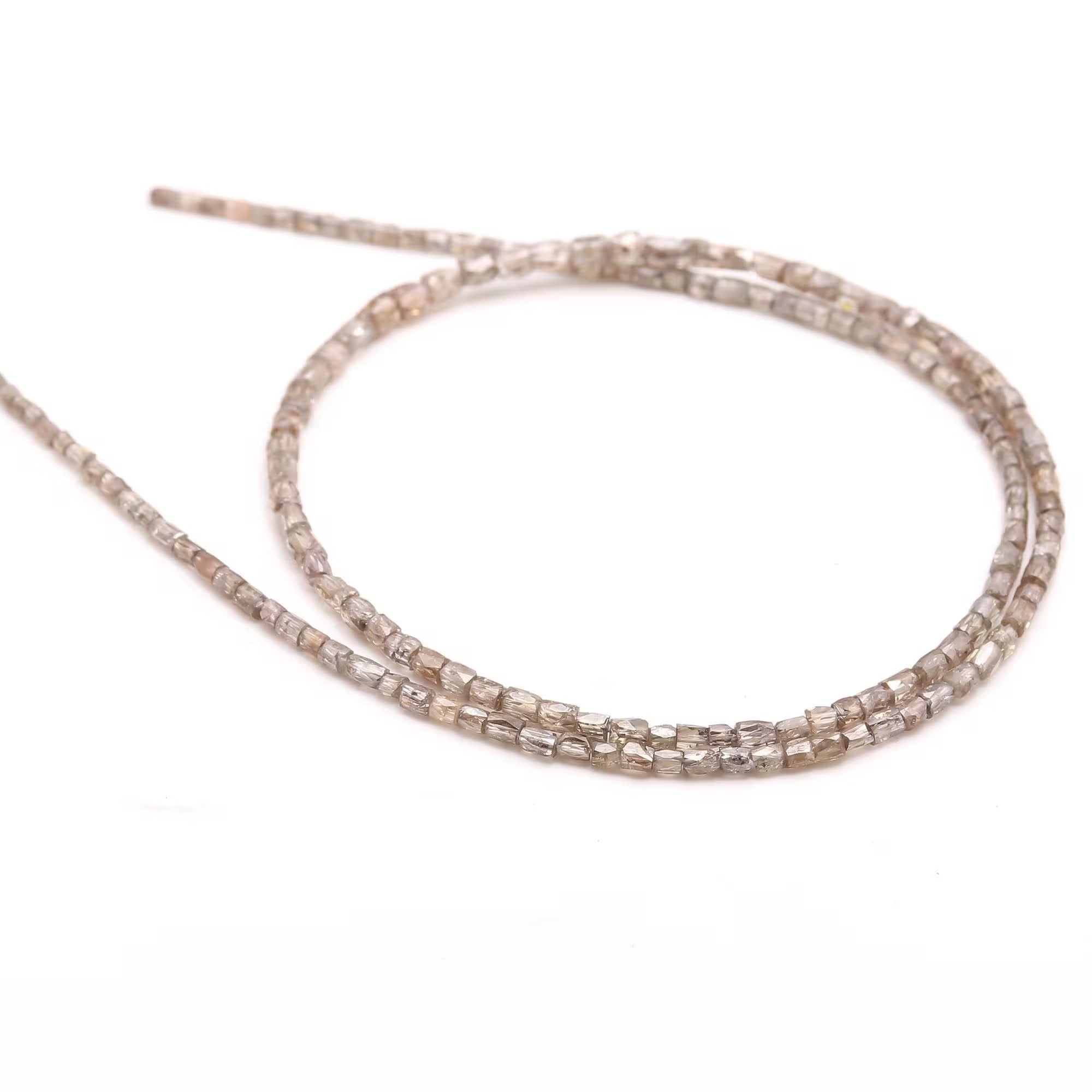 15 inch Natural Champagne Beads Diamond Tube Jewellery Making 3 MM
