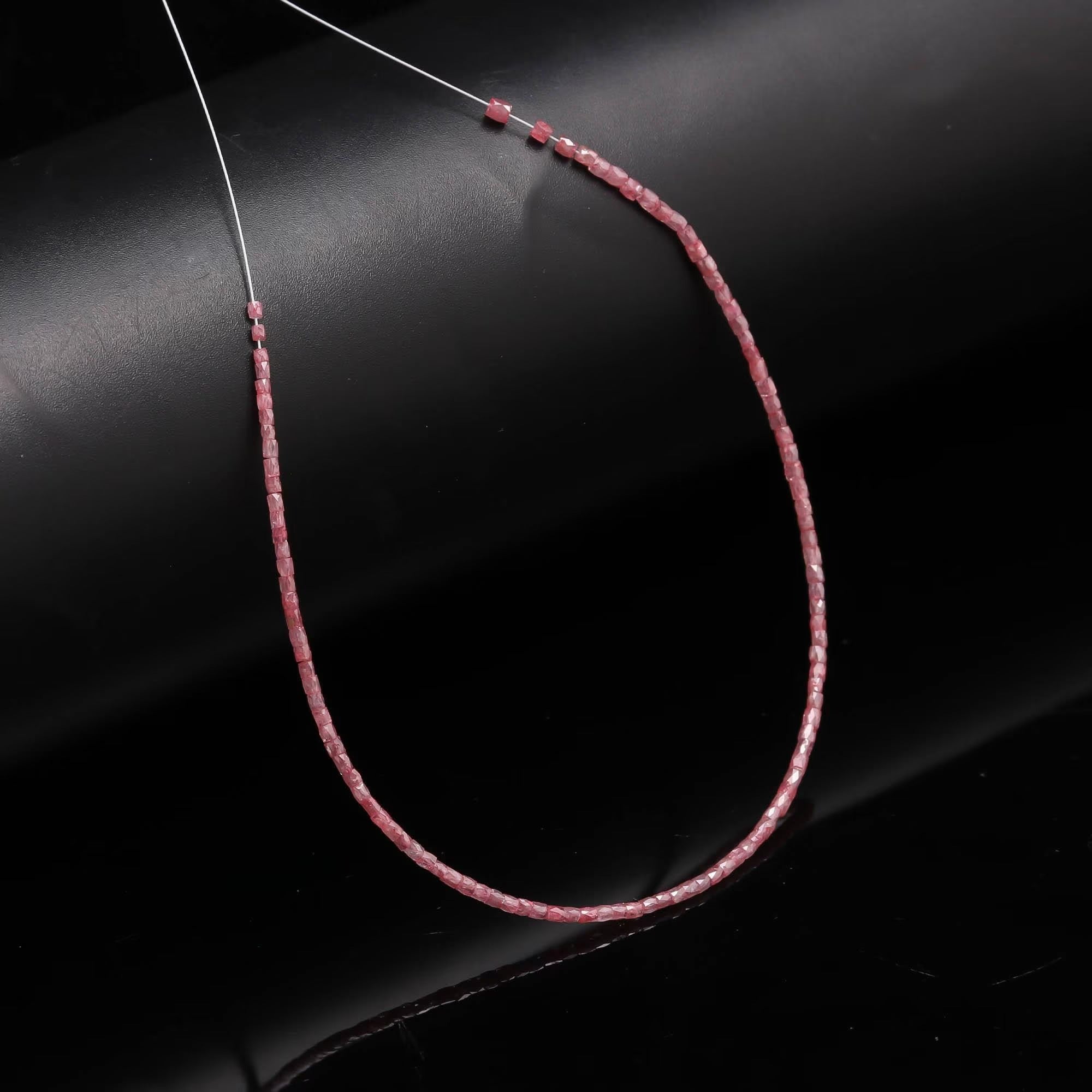 7.5 inch Natural Pink Diamond Bead Tube Jewellery Making 1.5 - 2.5 mm