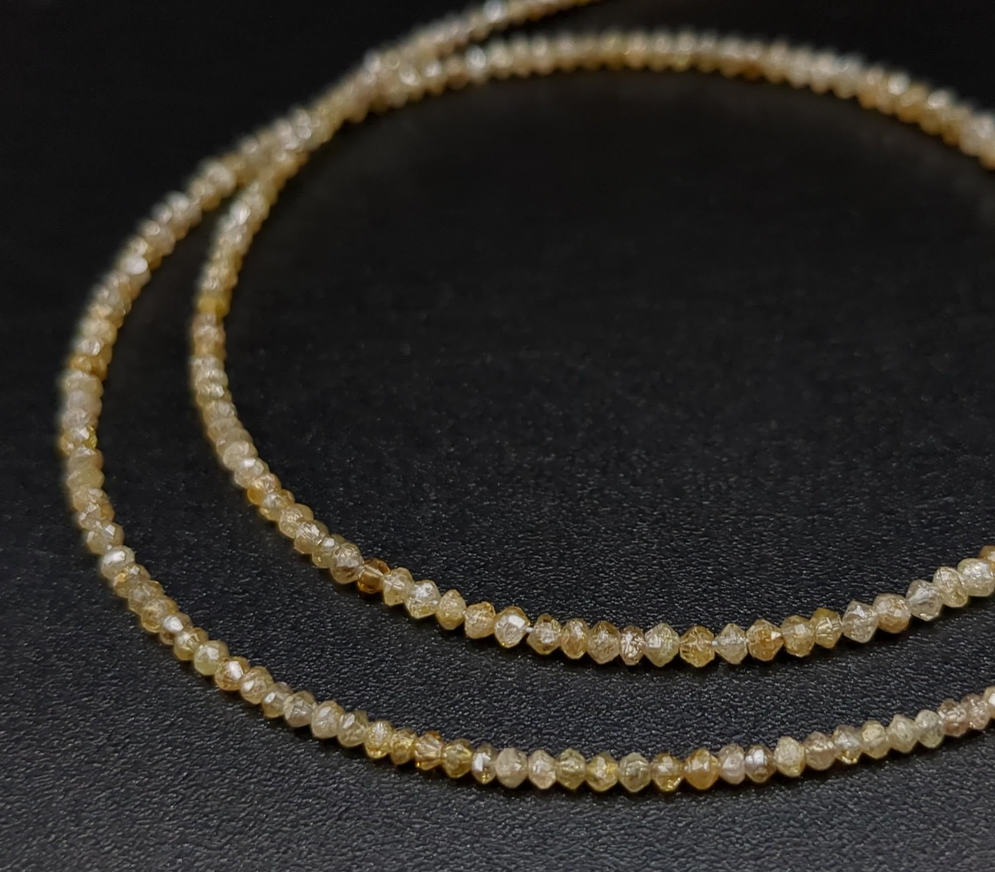 15 inch Natural Faceted Champagne Diamond Beads AAA+ Jewellery Making 2 mm