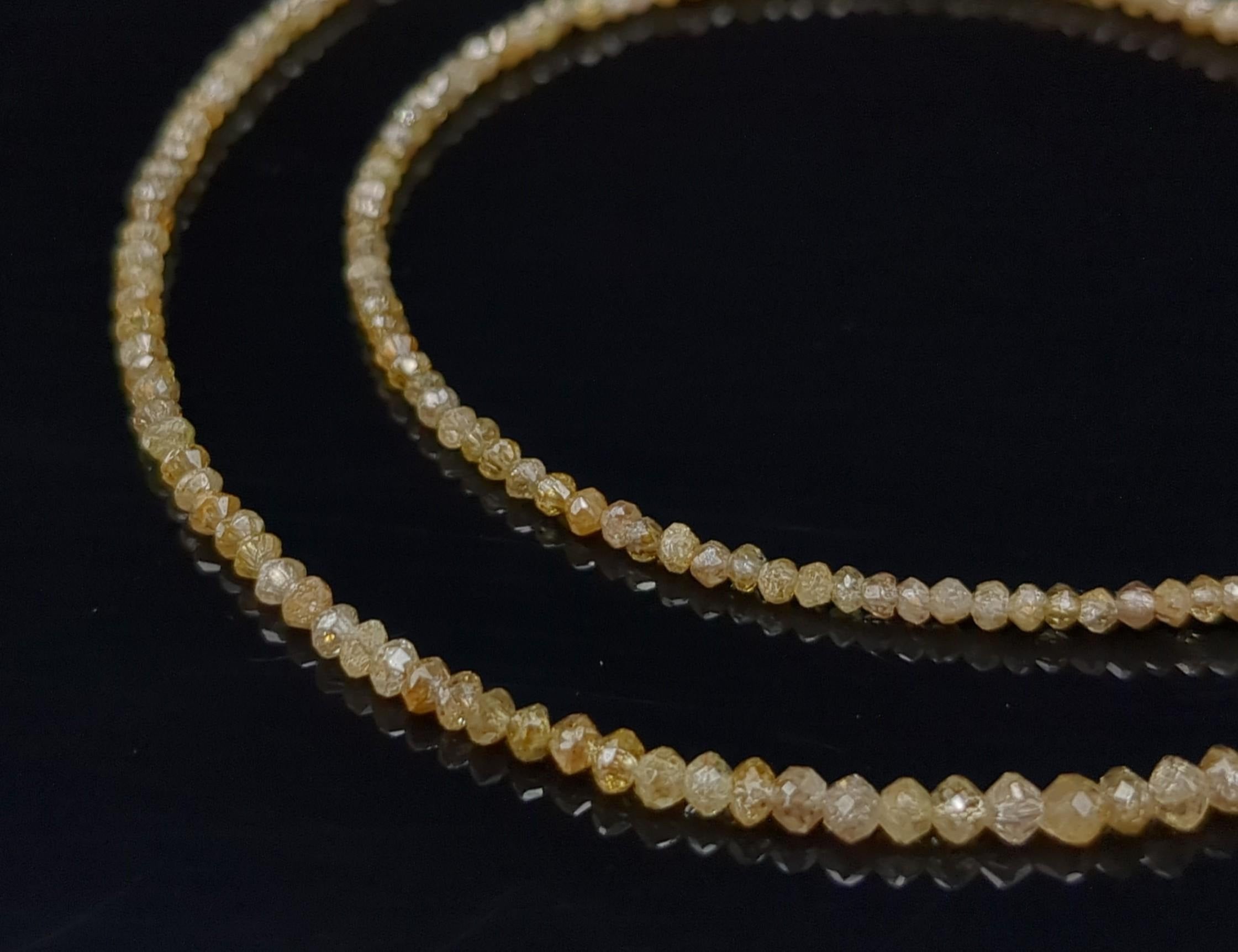 15 inch Natural Faceted Champagne Diamond Beads AAA+ Jewellery Making 2 mm