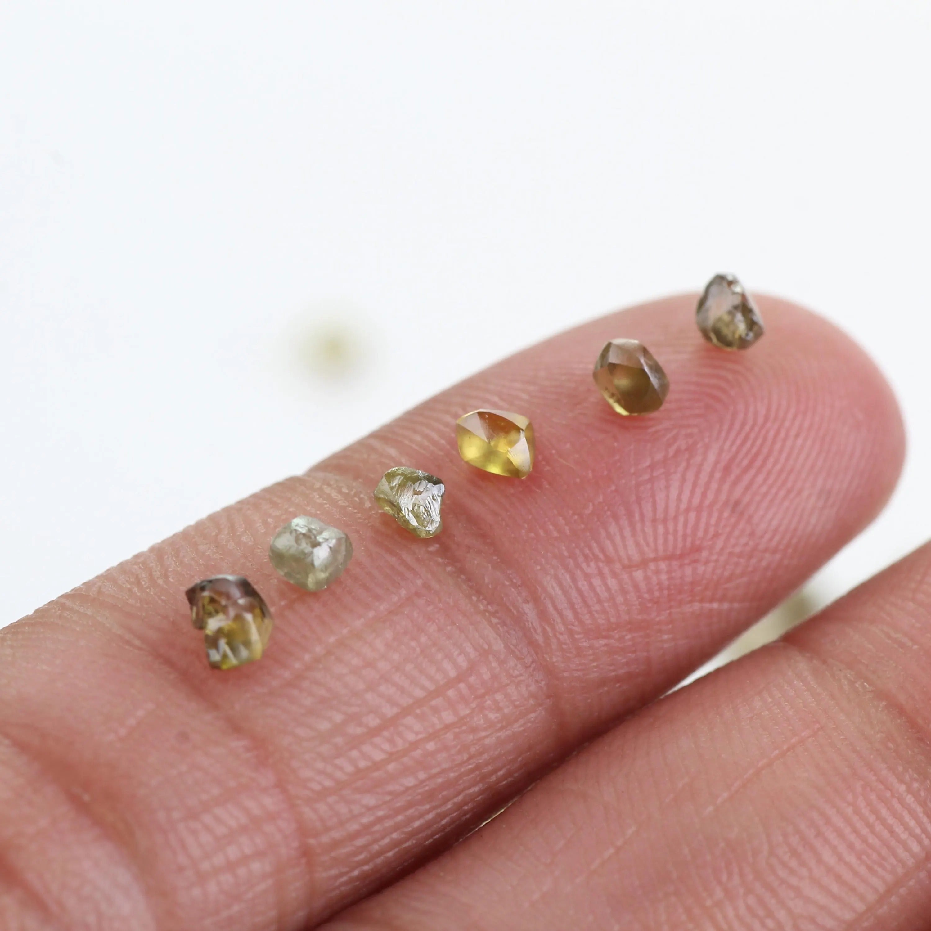 4.43 Ct Rough Natural Diamond Lot Green Yellow Champagne Raw Stone