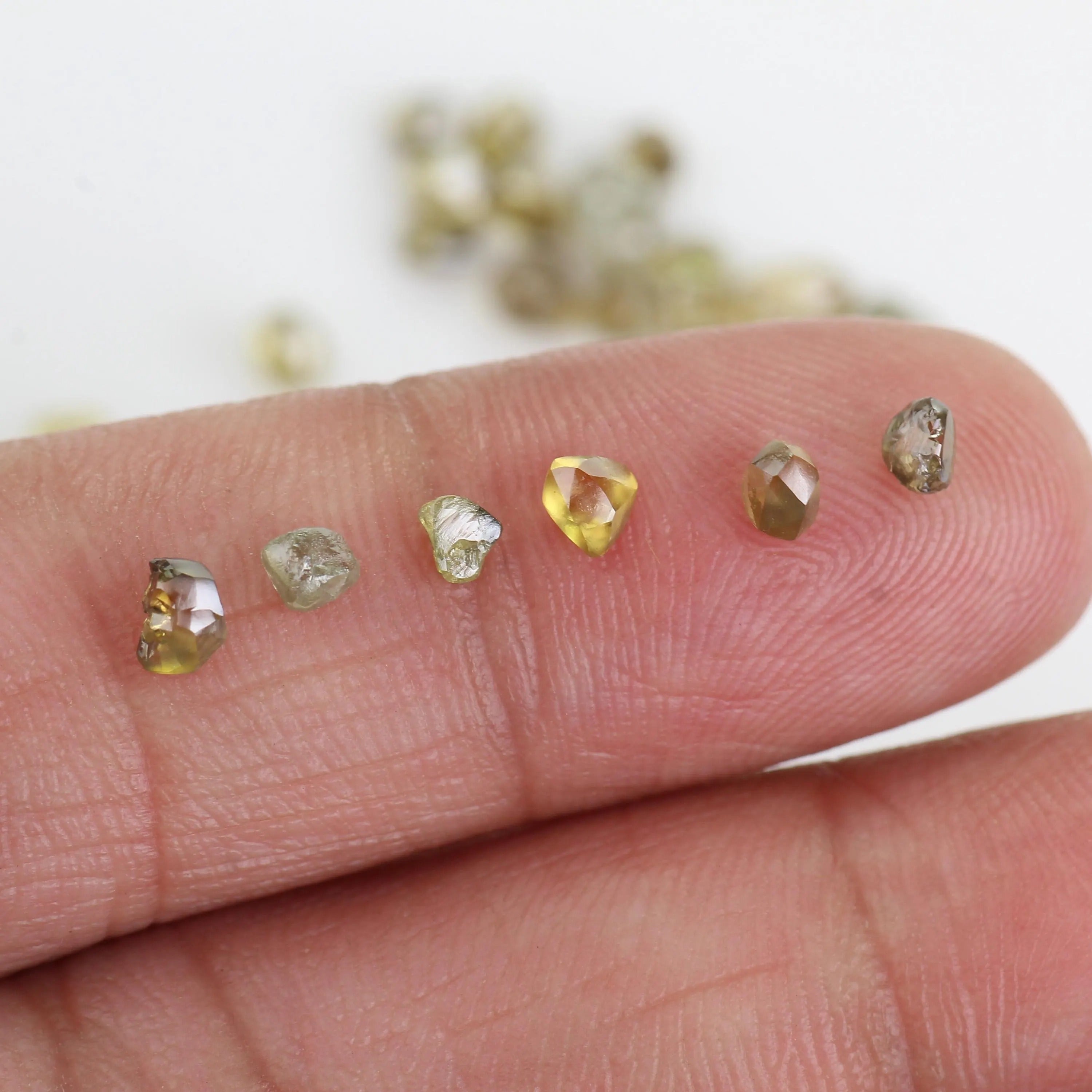 4.43 Ct Rough Natural Diamond Lot Green Yellow Champagne Raw Stone