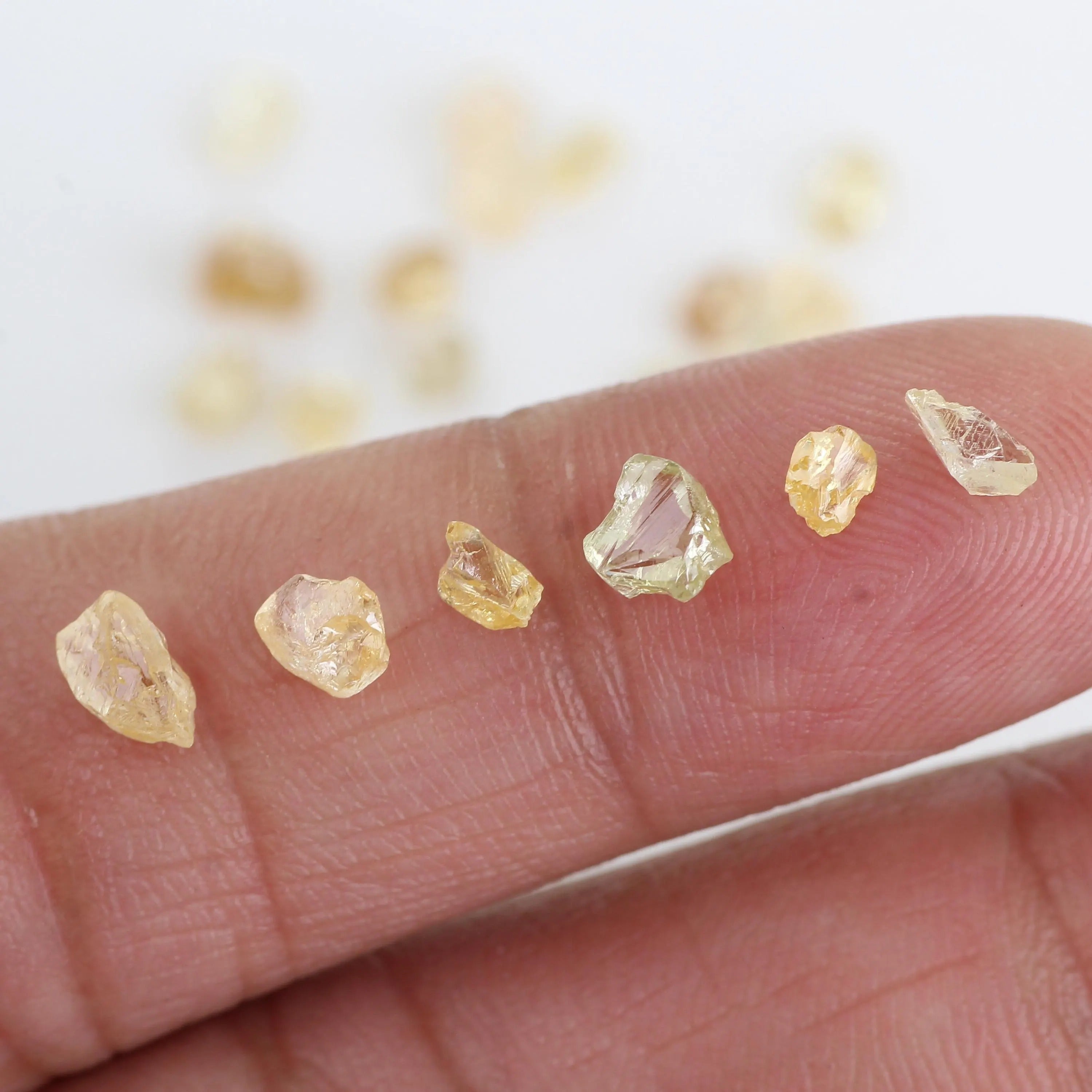 6.66 TCW Natural Fancy Yellow Orange Rough Diamond Lot 2.98 - 4 MM