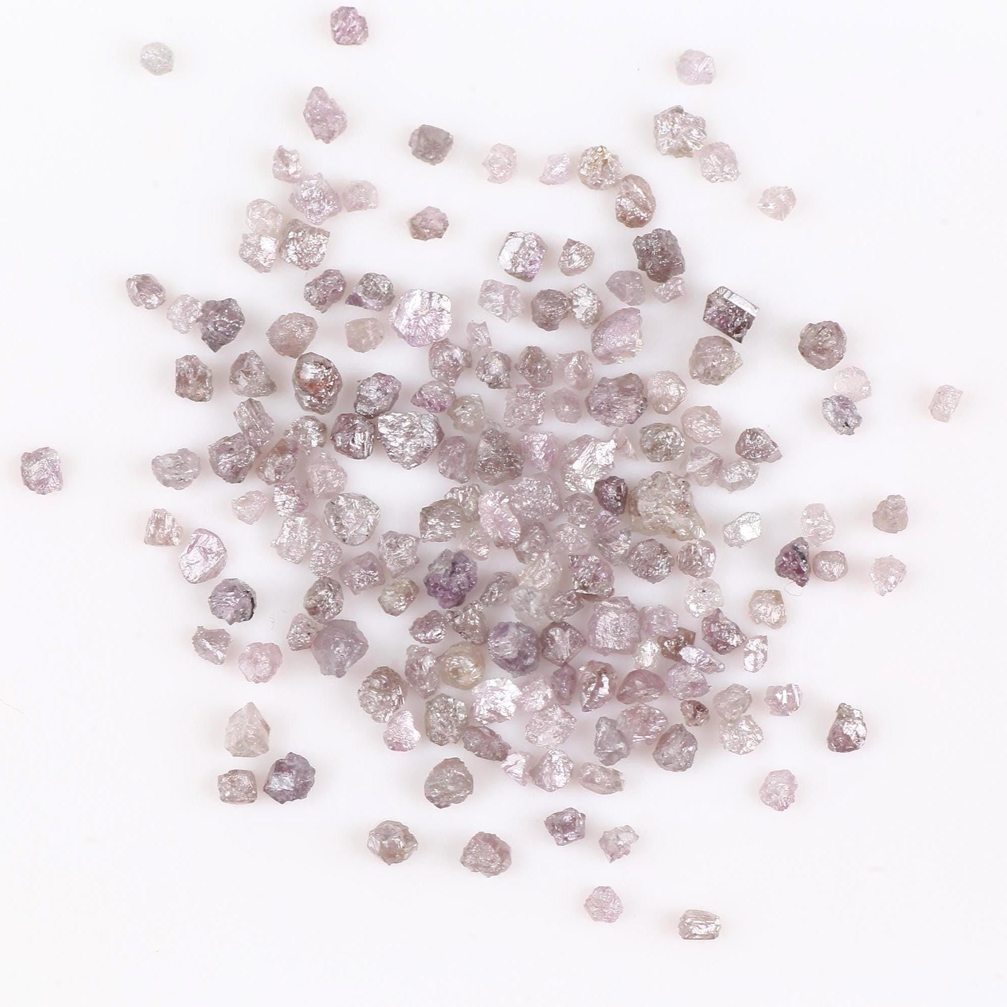 Natural Purple Pink Rough Diamond Crystal Lot 2-2.5 MM Mix Sizes