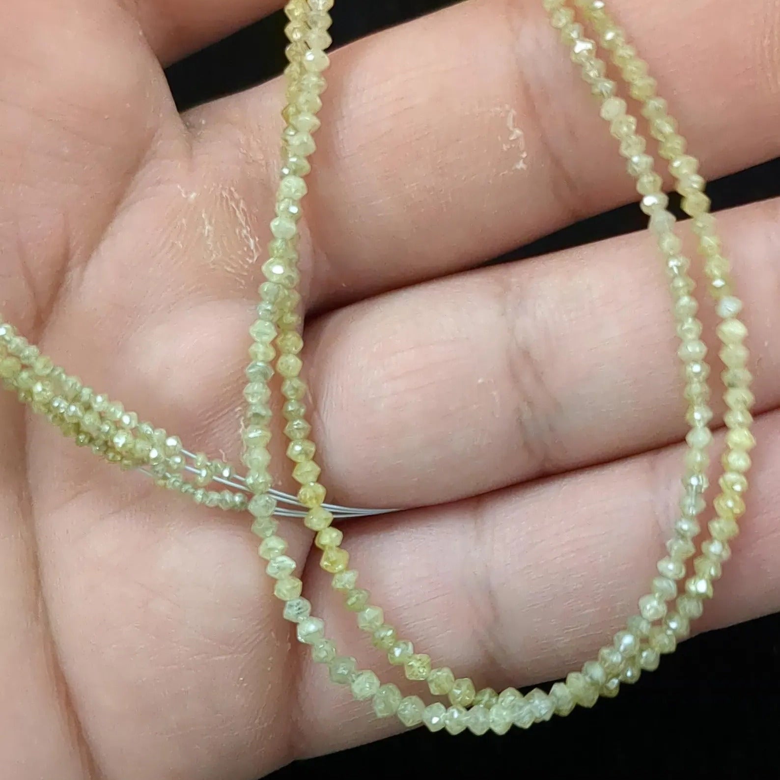 15 Inch Yellow Diamond Beads AAA+ Quality Strand jewellery making