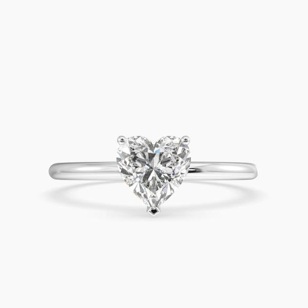 Bdaya Heart Solitaire Engagement Ring 14K / 18K Solid Gold