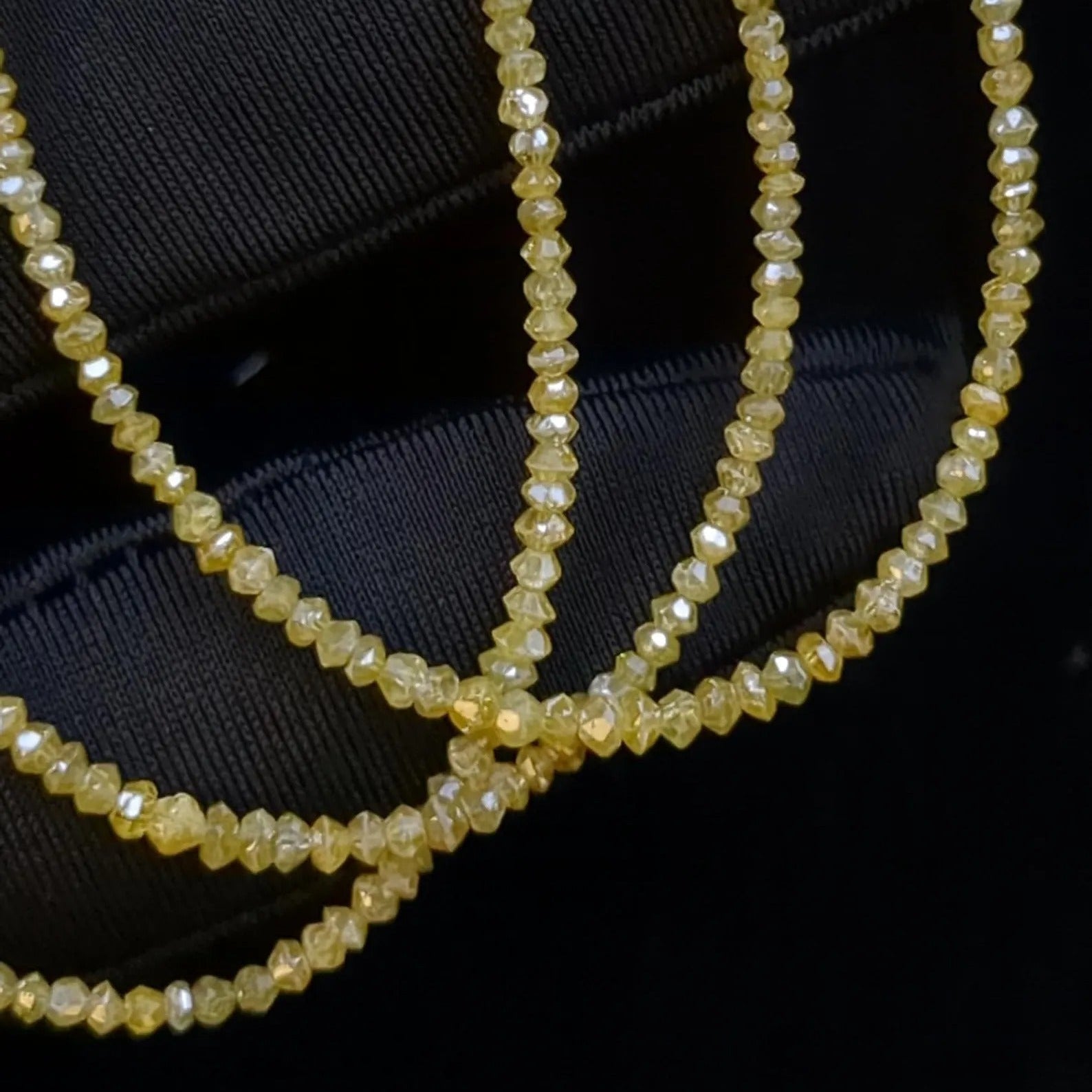 15 inch Strand Rondelle Faceted Yellow Diamond Beads 1.8 - 2.4 mm