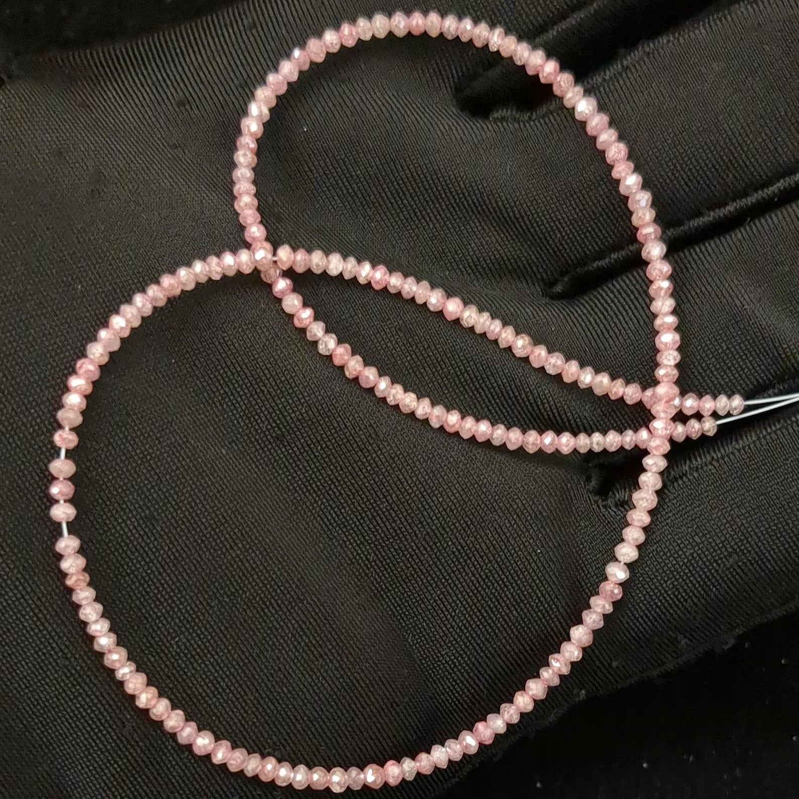 AAA+ Grade Faceted Pink Diamond Beads Handmade Jewellery Making 1.9 - 2.4 mm