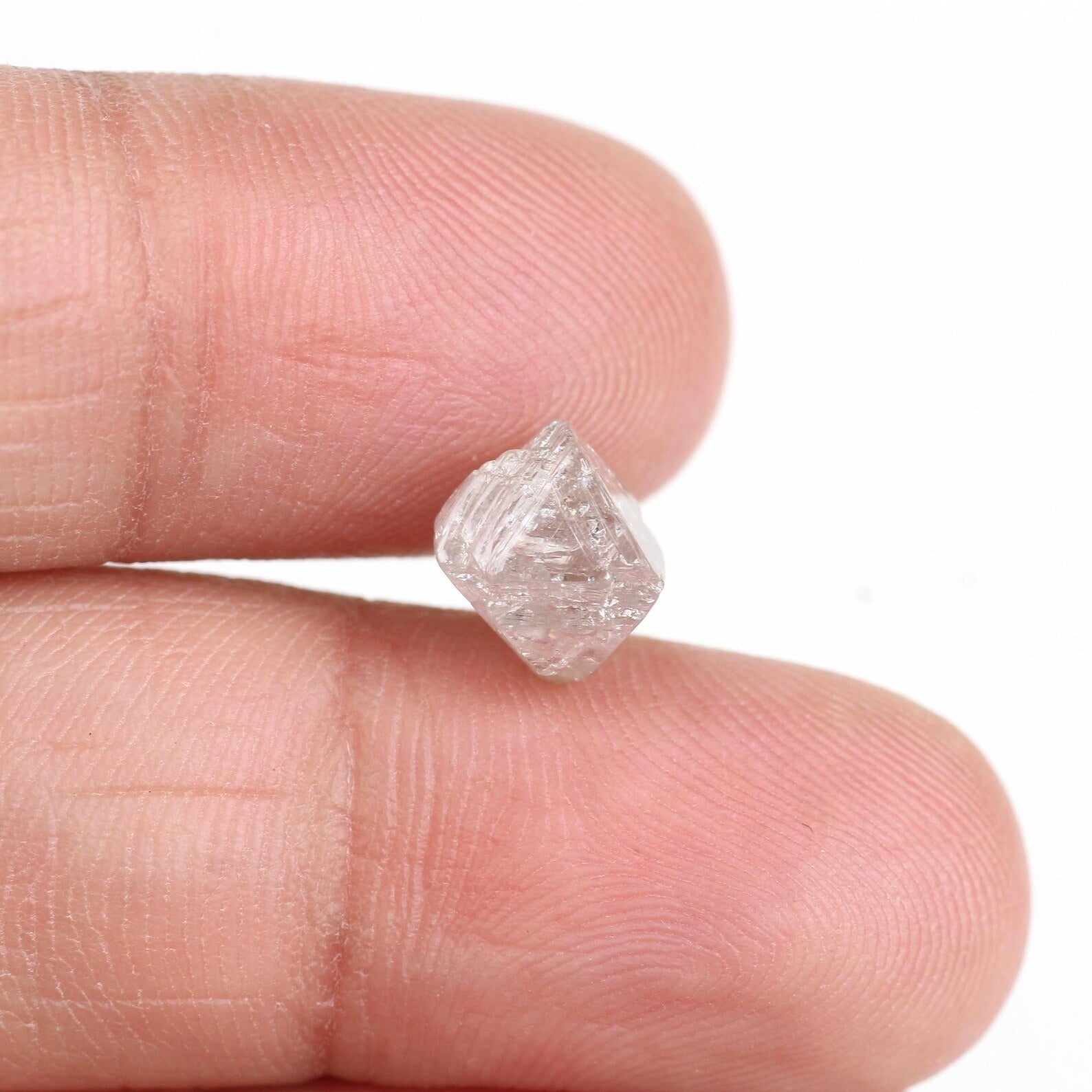 3.34 Carat Very Light Purple Pink Rough Uncut Diamond 7.5 MM