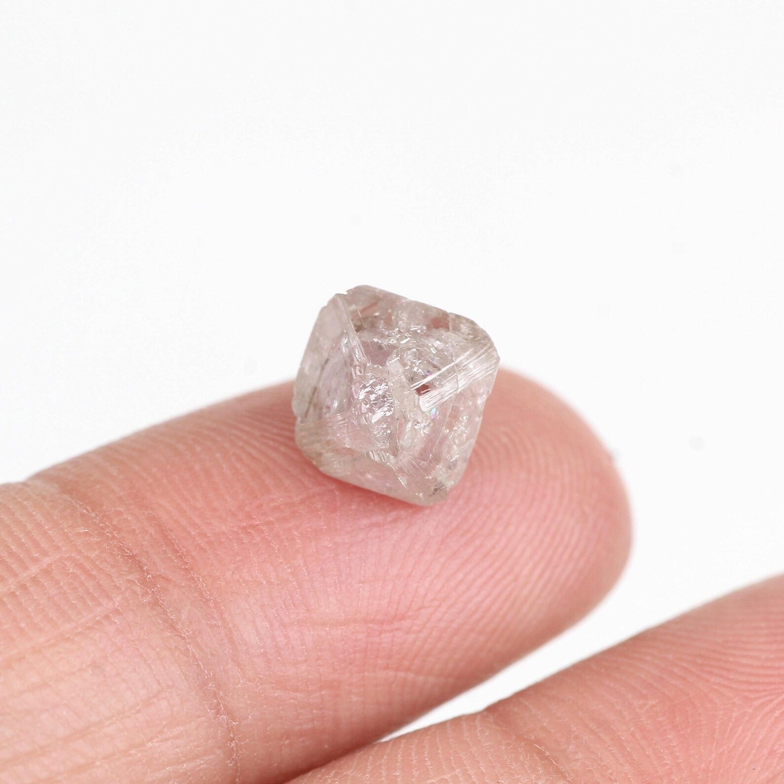 3.34 Carat Very Light Purple Pink Rough Uncut Diamond 7.5 MM