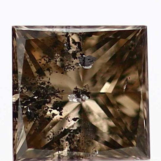 0.52 Carat 4.5 MM Natural Fancy Brown Princess Cut Salt Pepper Diamond - Blackdiamond