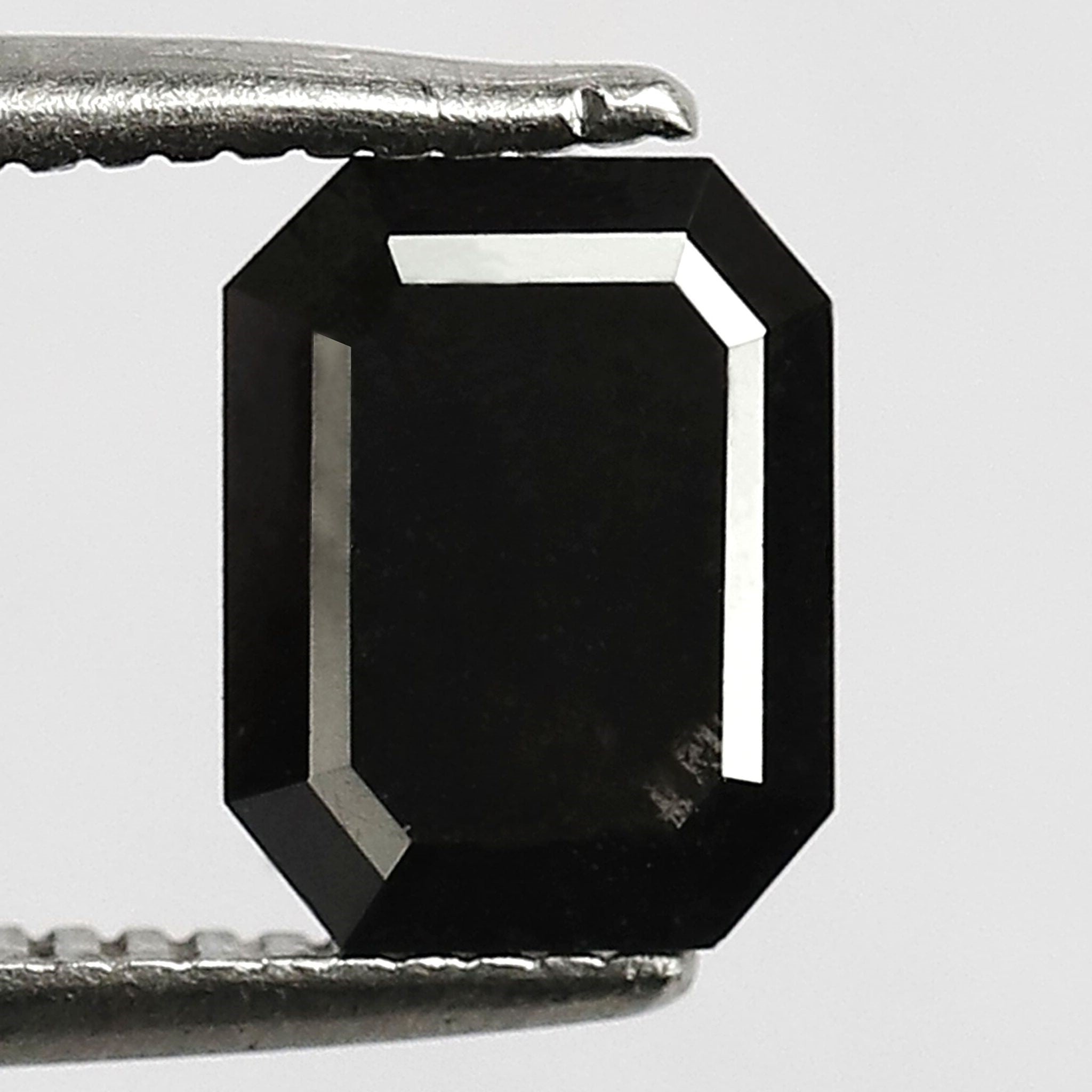 1.06 Carat 6 MM Loose Emerald Shape Black Diamond Emerald Black Diamond Engagement Ring