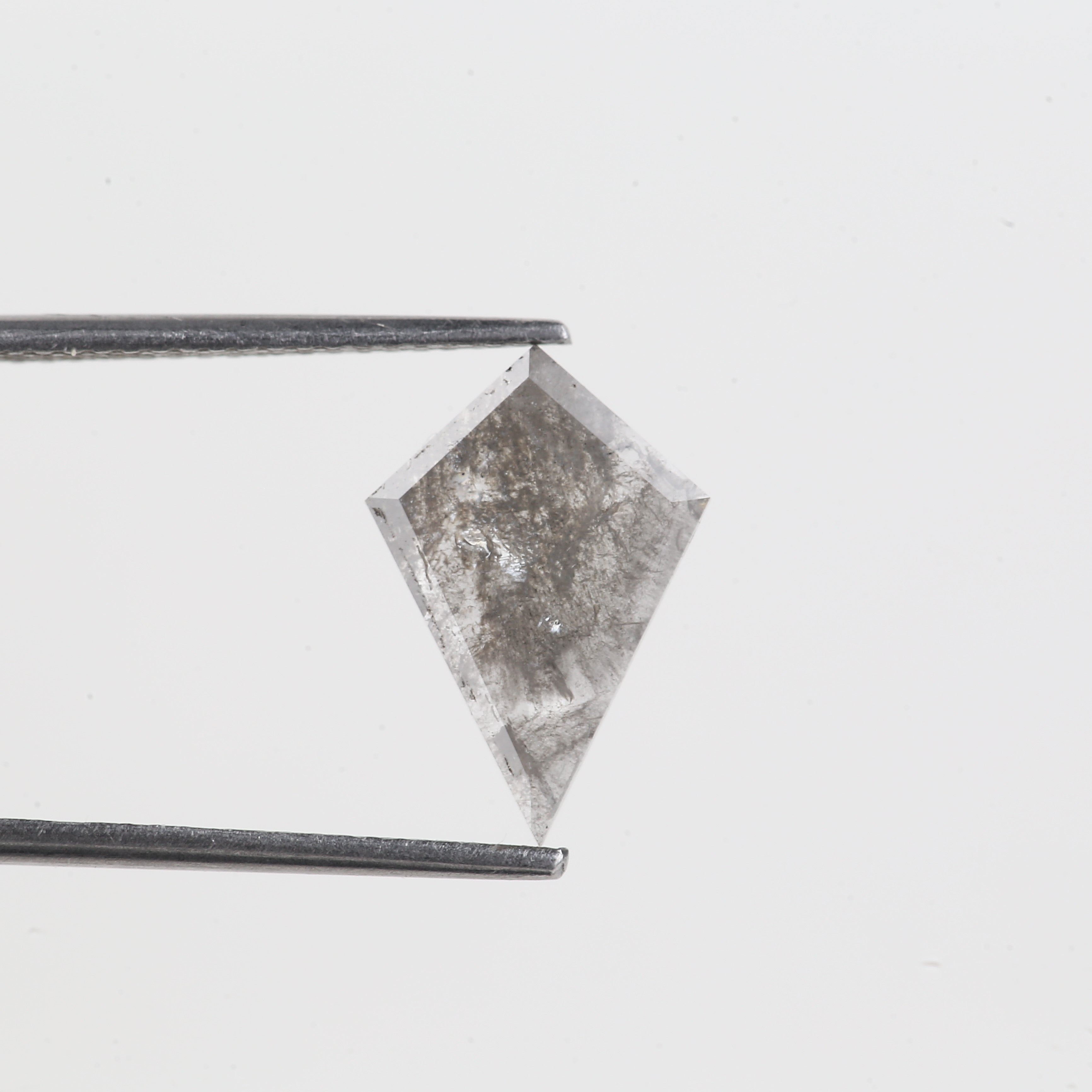 1.87 Carat Natural Gray Slice Kite Salt And Pepper Diamond 13.94 MM