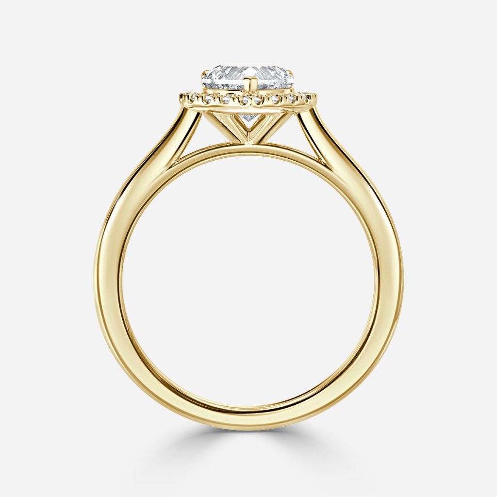 Sara Heart Halo Engagement Ring 14K / 18K Solid Gold