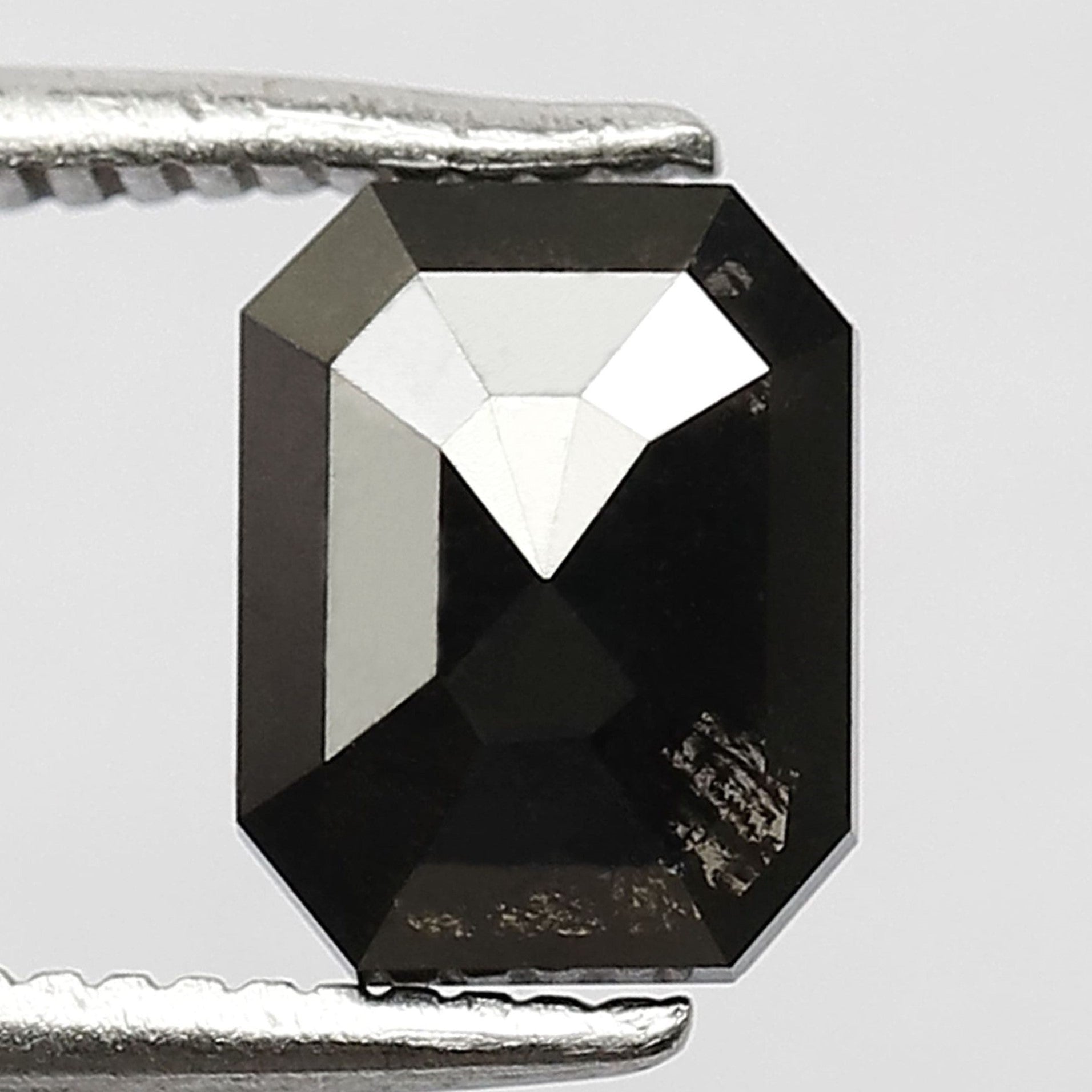 1.06 Carat 6 MM Loose Emerald Shape Black Diamond Emerald Black Diamond Engagement Ring