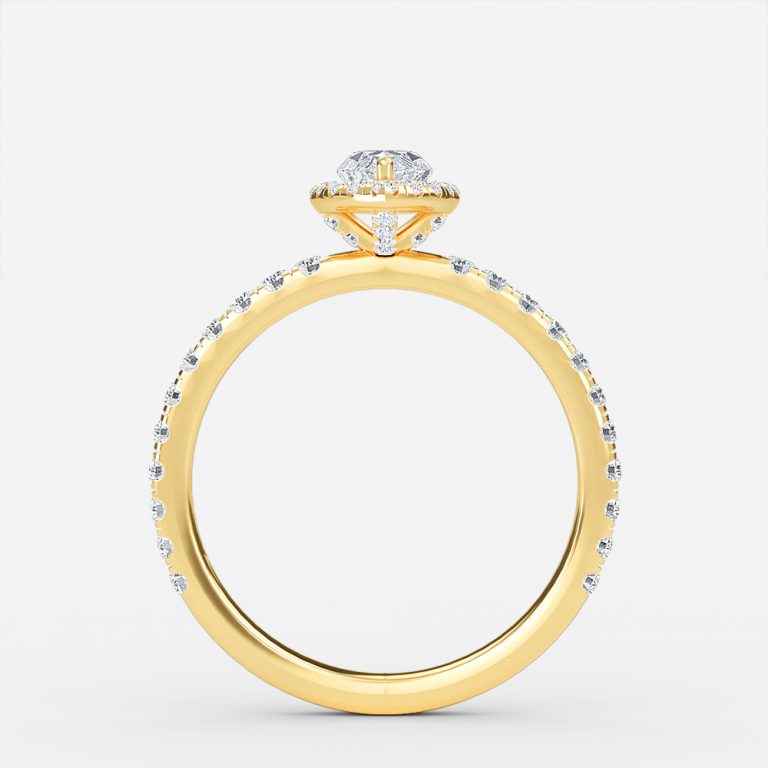 Killian Marquise Halo Engagement Ring 14K / 18K Solid Gold