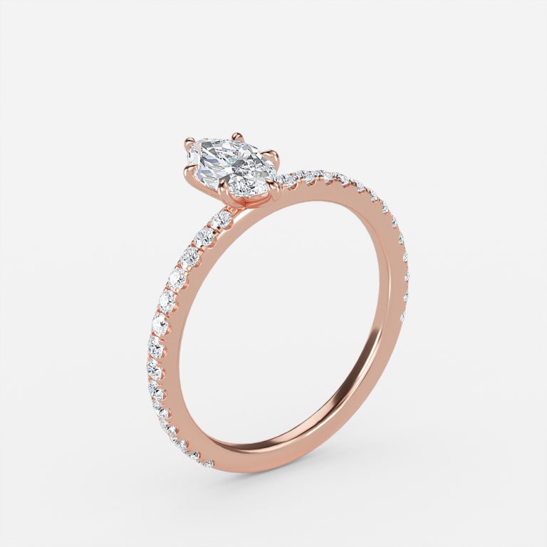 Vinston Marquise Diamond Band Engagement Ring 14K / 18K Solid Gold