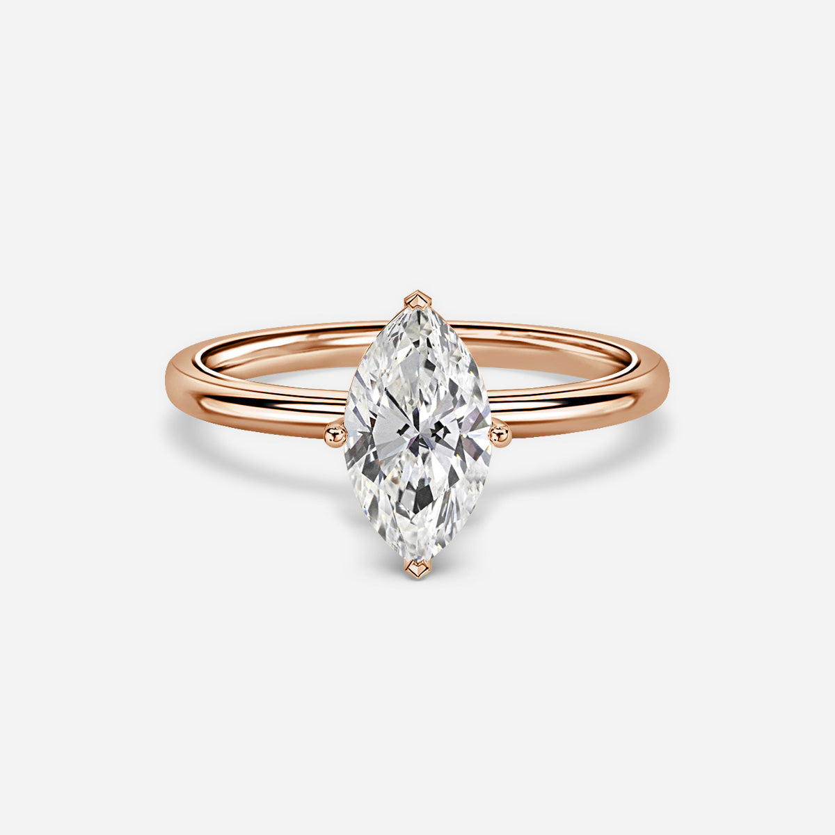 18k Gold 1ct D VVS1 Solitaire Marquise Engagement Ring Stella