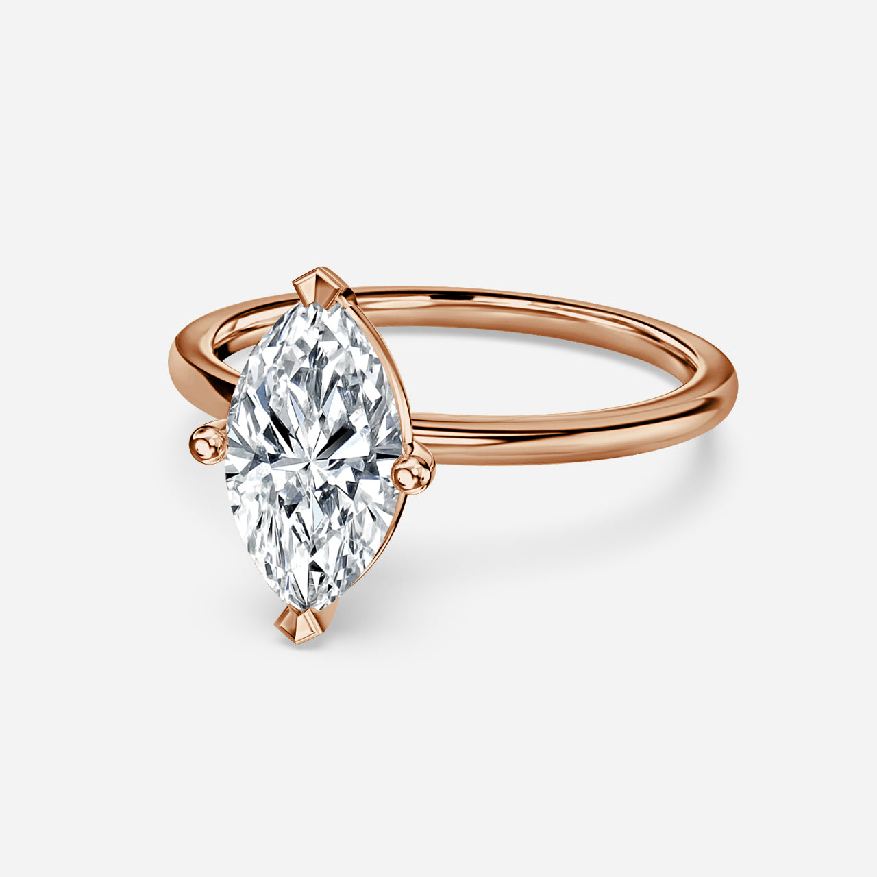 18k Gold 1ct D VVS1 Solitaire Marquise Engagement Ring Stella
