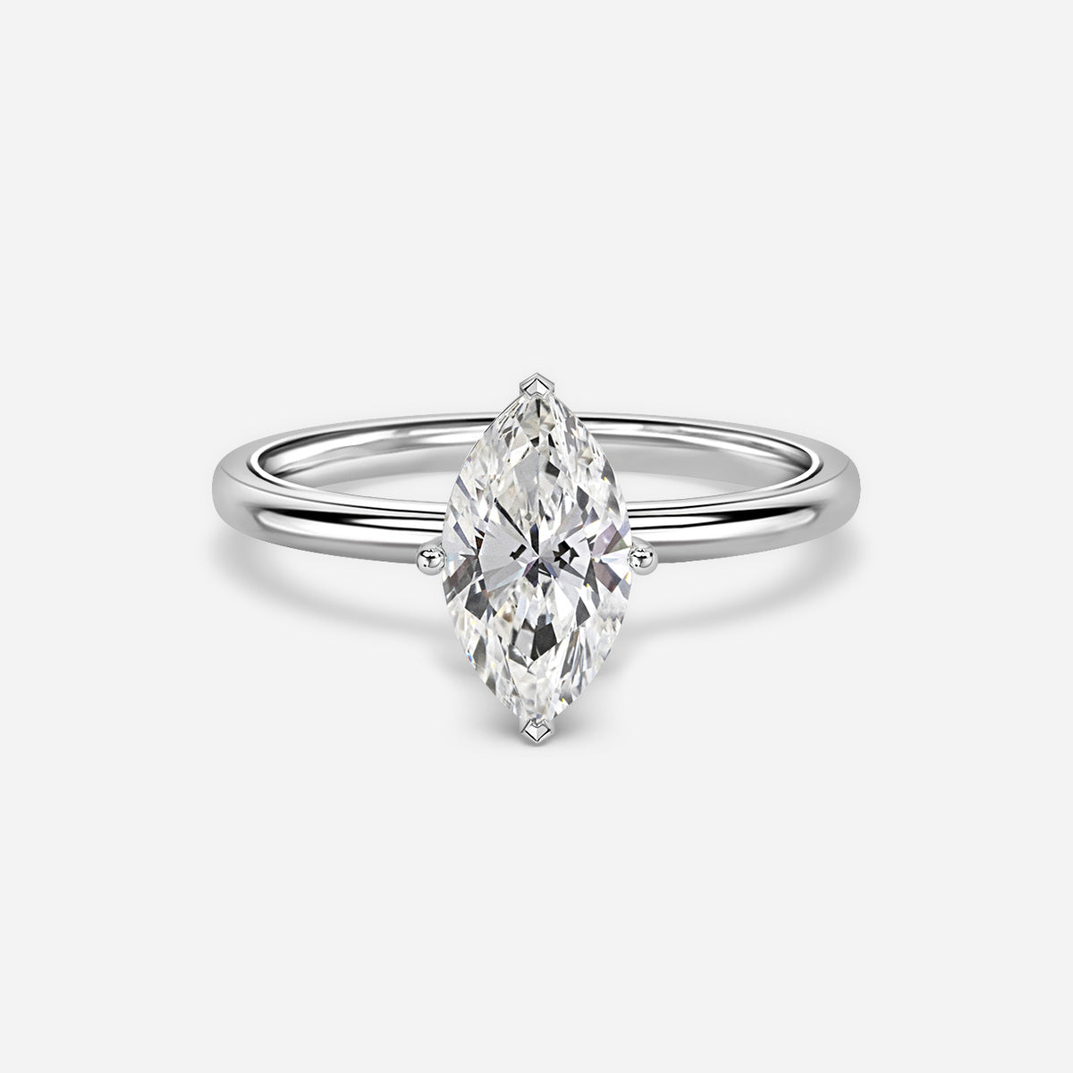18k Gold 1ct D VVS1 Solitaire Marquise Engagement Ring Stella