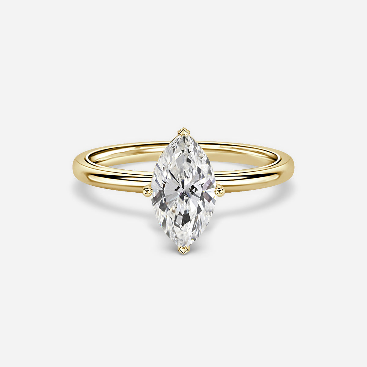 18k Gold 1ct D VVS1 Solitaire Marquise Engagement Ring Stella