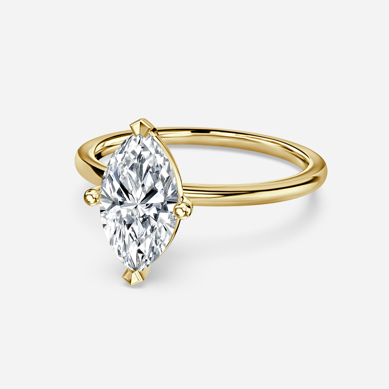 18k Gold 1ct D VVS1 Solitaire Marquise Engagement Ring Stella