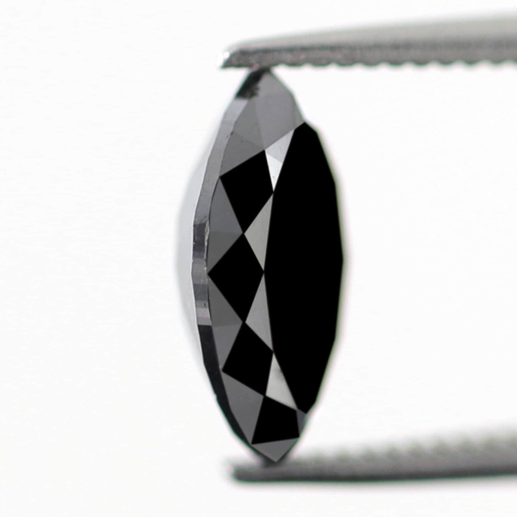 1.58 Carat Heated Black Diamond 9.7 x 6 x 3.4 MM Loose Natural Conflict Free Marquise Black Diamond Custom Design Engagement Ring - Blackdiamond