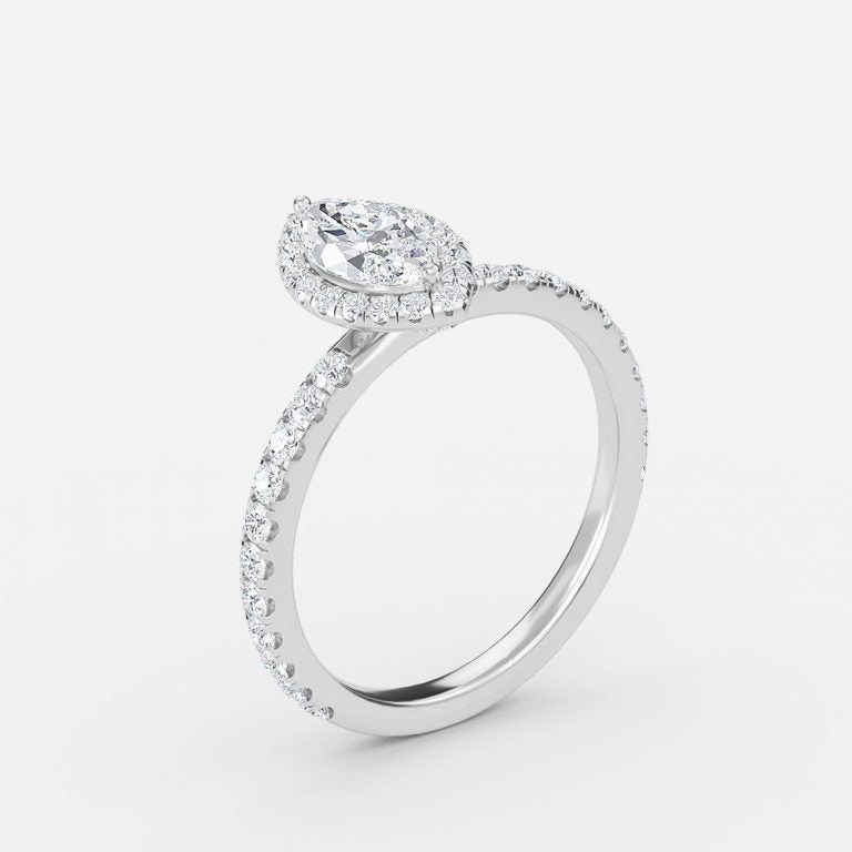 Killian Marquise Halo Engagement Ring 14K / 18K Solid Gold