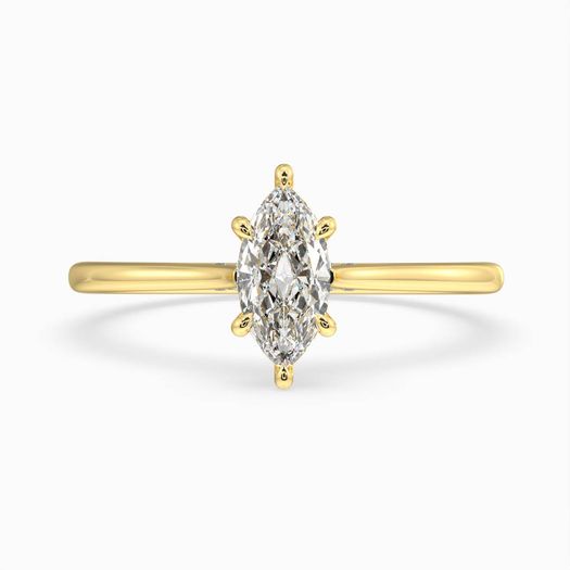 18k Yellow Gold 1ct D VVS1 Marquise Engagement Ring Julia