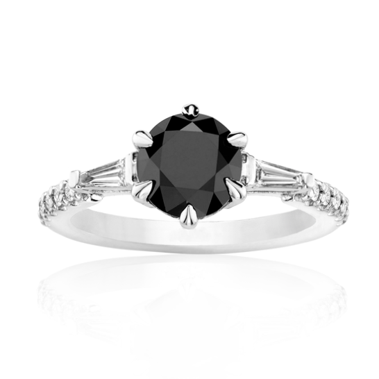 The Megan Black and White Diamond Ring - Blackdiamond