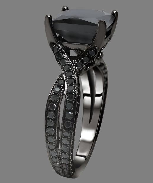 black diamond infinity ring