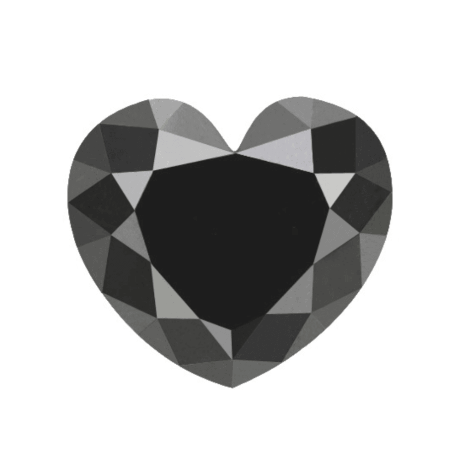 AAA Heart Shape Calibrated Natural Black Diamond For Ring Price/Piece - Blackdiamond