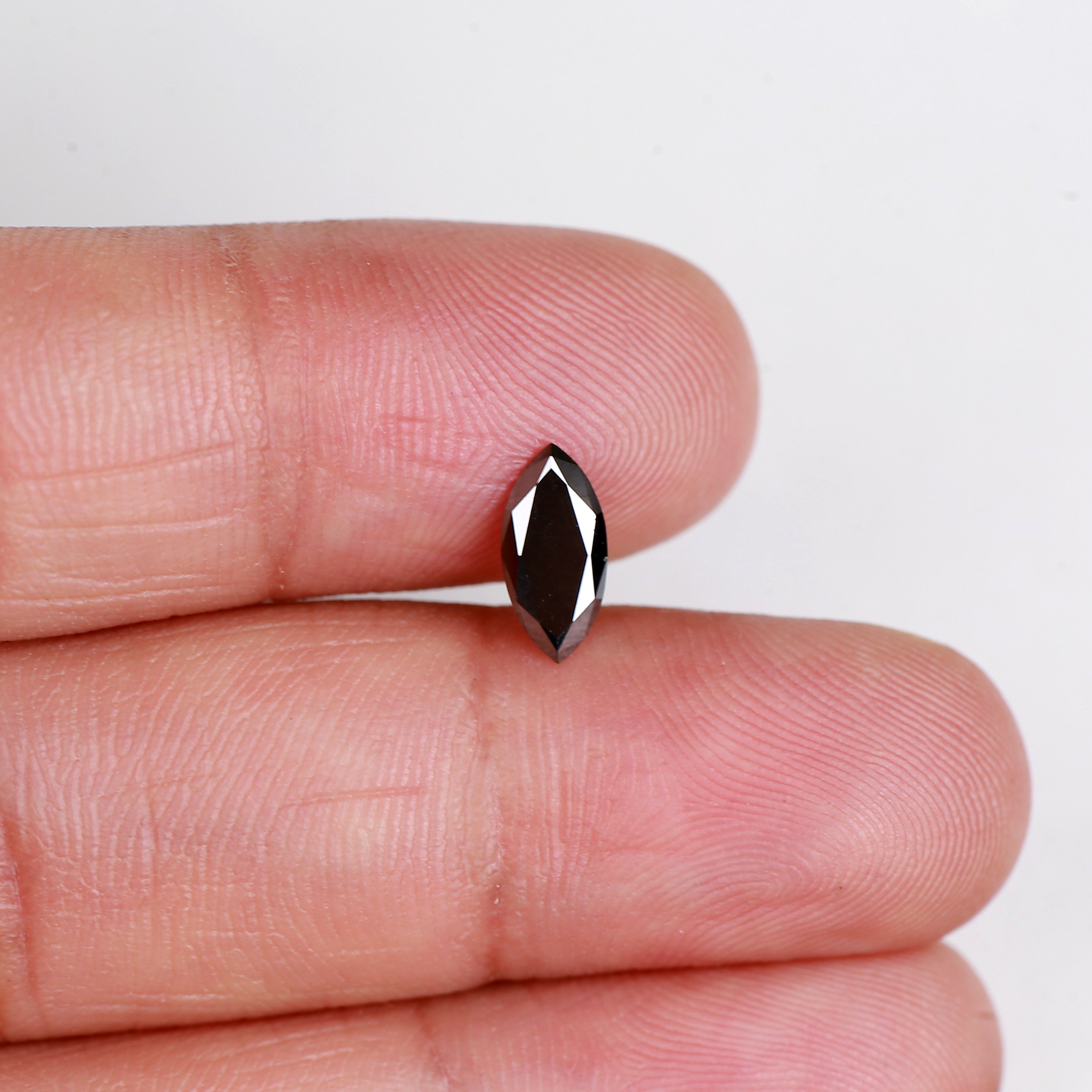 0.57 Carat Natural Marquise Cut Black Diamond For Engagement Ring