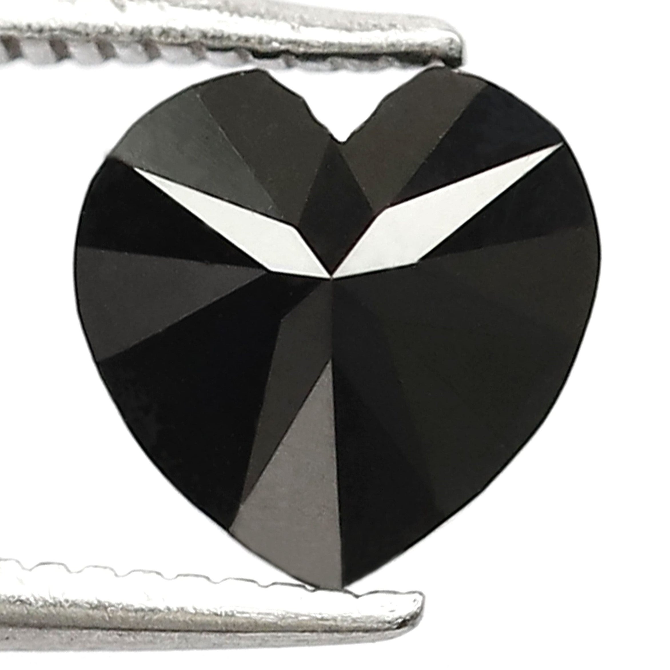 1.06 Carat Heart Shape Black Color Loose Diamond 7 MM AAA Quality Diamond For Engagement Ring - Blackdiamond
