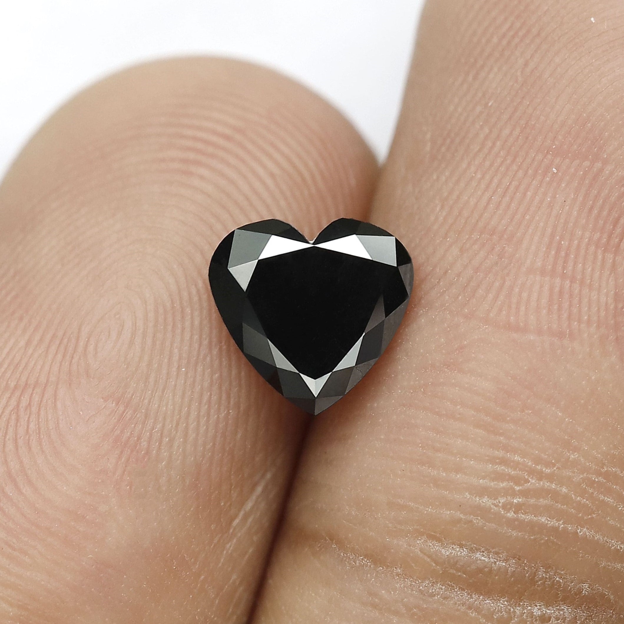 1.27 Carat AAA Quality Black Color 7 MM Black Heart Shape Diamond Loose For Engagement Ring - Blackdiamond