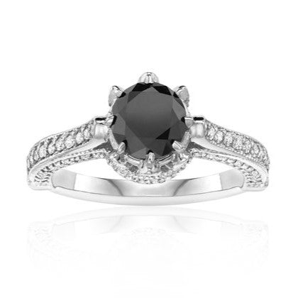 Real Black Diamond Ring 14K Gold - Blackdiamond