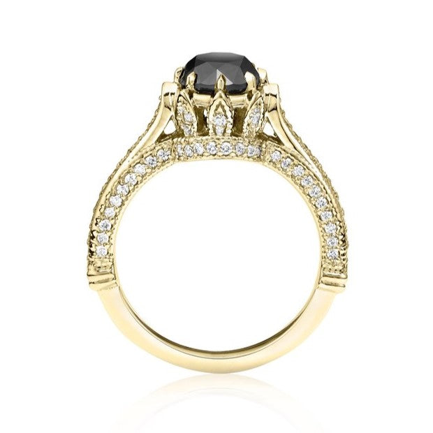 Real Black Diamond Ring 14K Gold - Blackdiamond