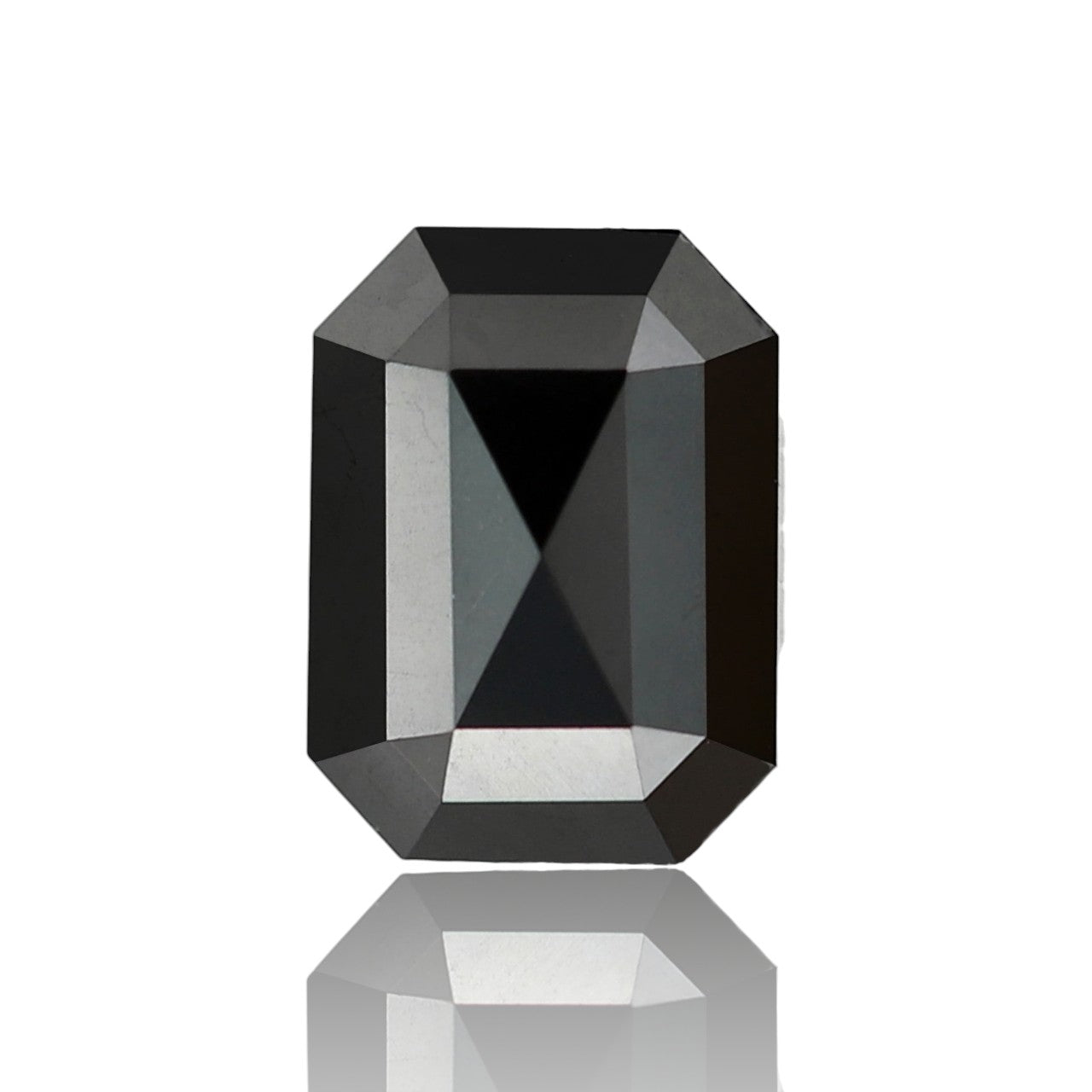 1.65 Carat Emerald Cut Ethically Sourced Black Natural Diamond For Design Solitaire Engagement Ring