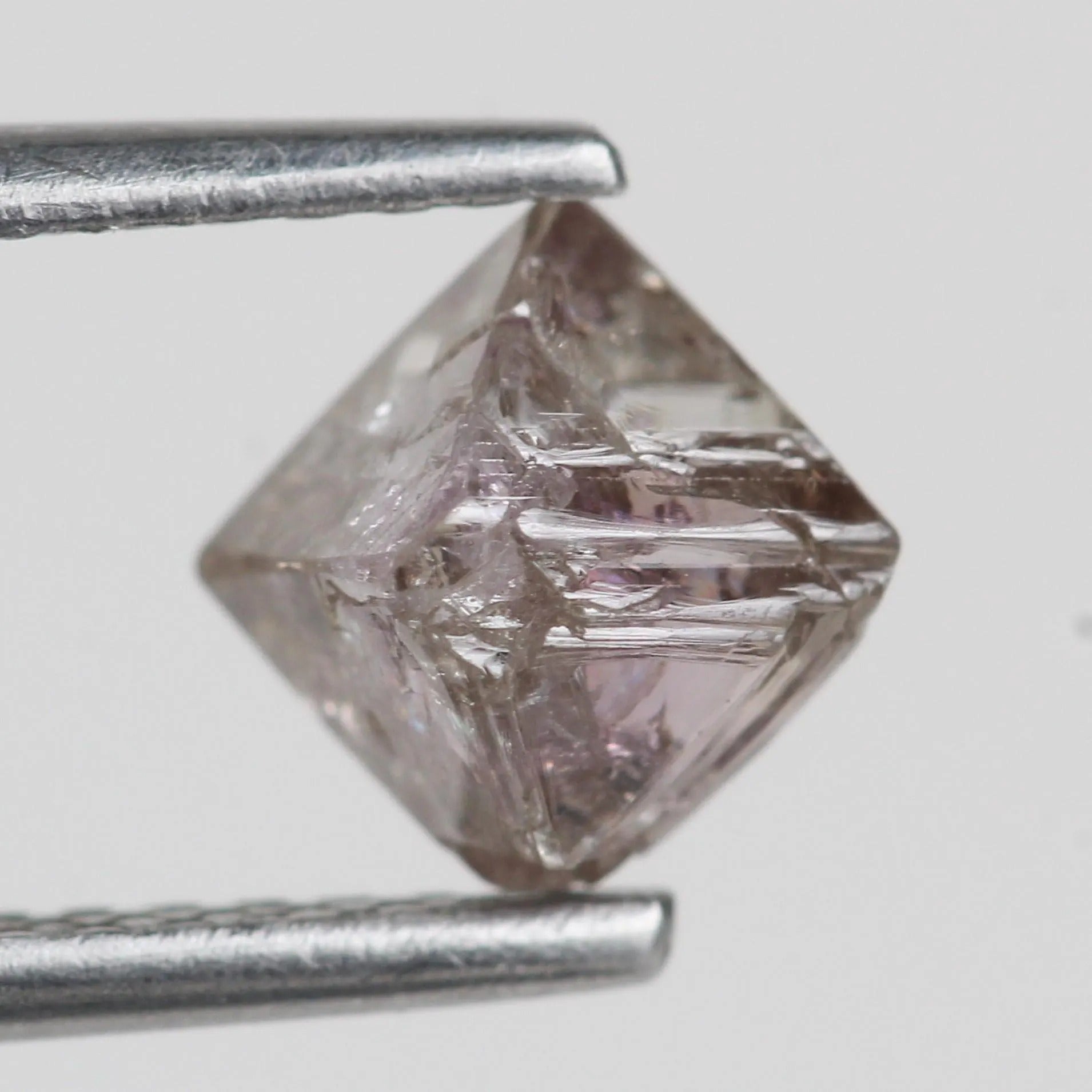 1.21 Carat Rough Fancy Purple Pink Uncut Raw Octahedron Diamond 5.25 MM