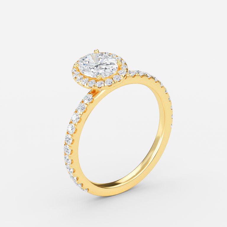 Killian Oval Halo Engagement Ring 14K / 18K Solid Gold