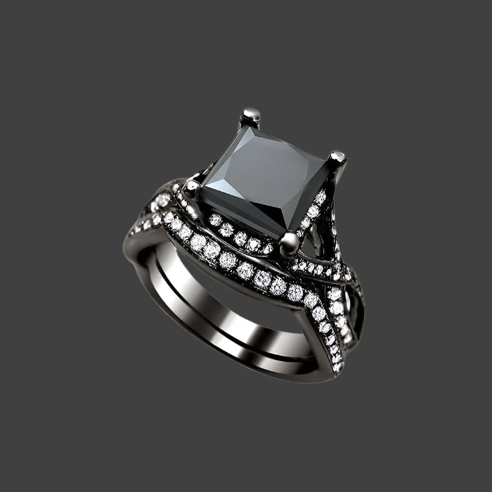 natural black diamond ring princess