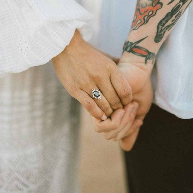 Eliza Black and White Diamond Ring - Blackdiamond