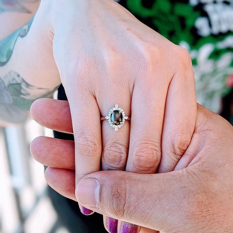 Eliza Black and White Diamond Ring - Blackdiamond