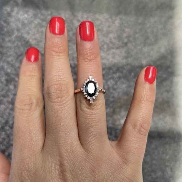 Eliza Black and White Diamond Ring - Blackdiamond